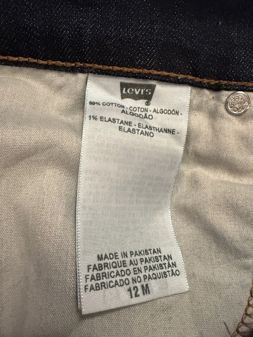 Levi’s 505 Flap Pocket Jean Dark Blue Wash Mid-Rise Bootcut Straight 12 (32x31)